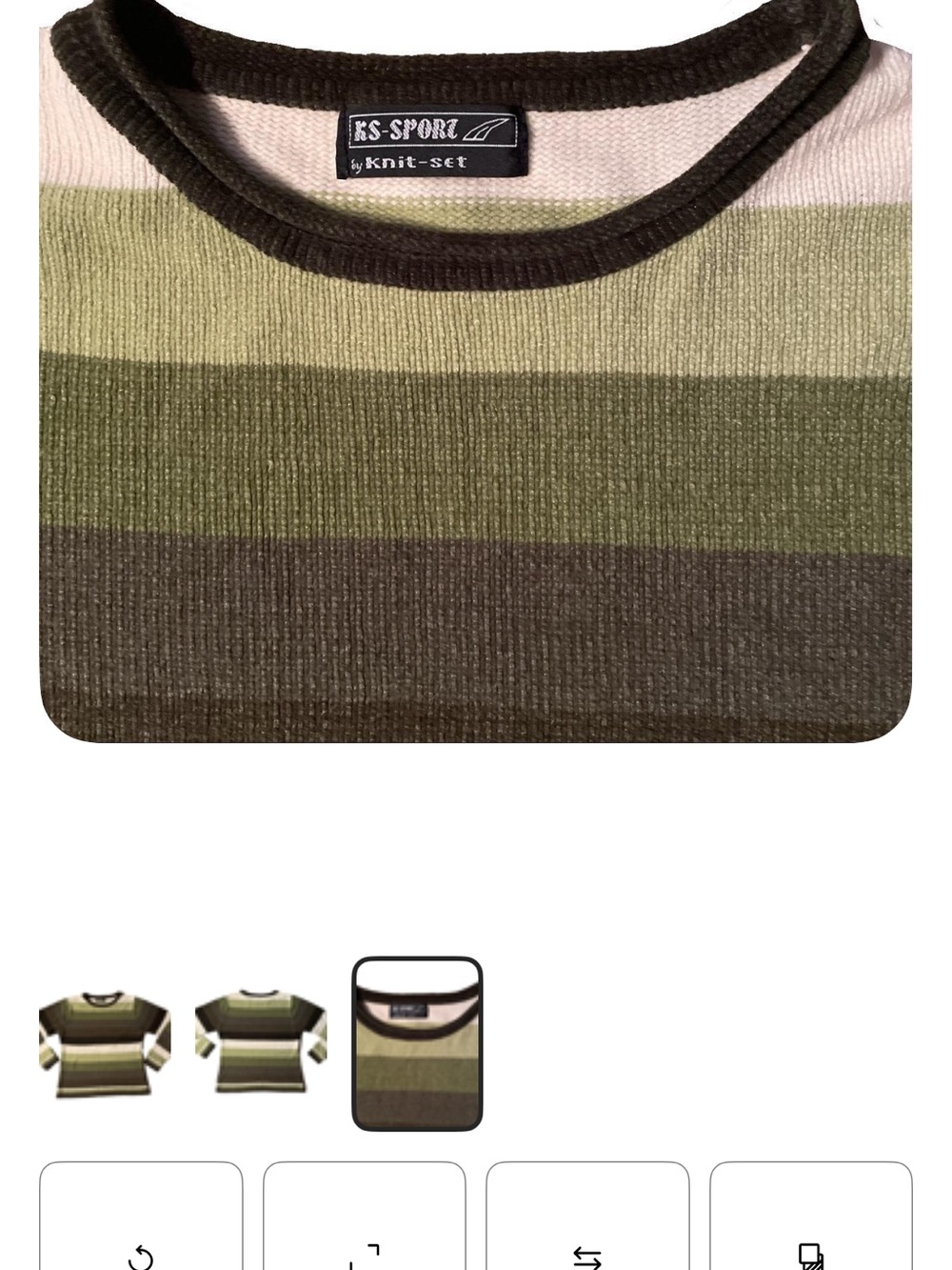 Olive Green Striped Sweater